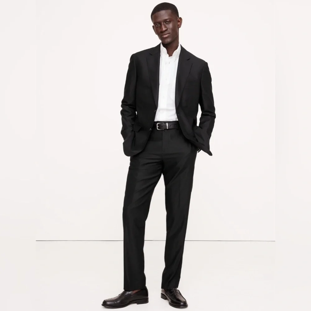 NWT! Banana Republic Black Signature Italian Hopsack Suit Pant